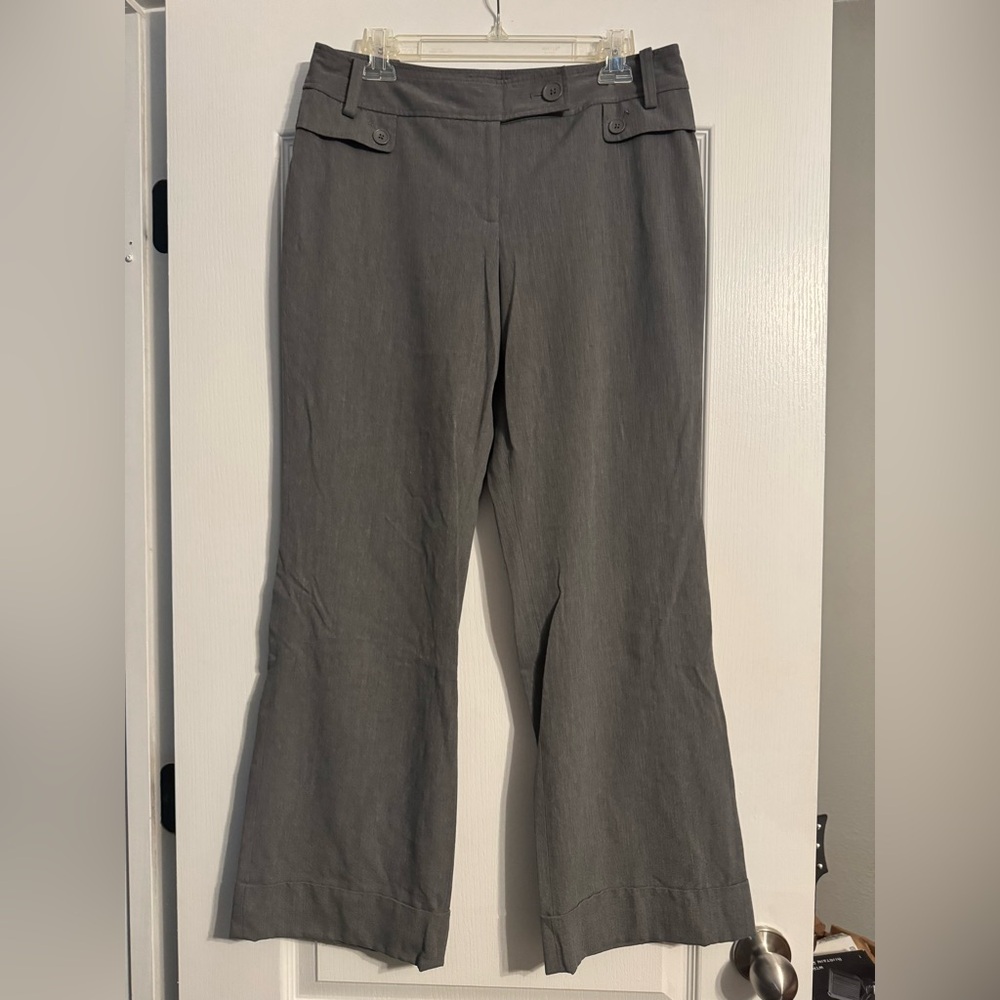 LOFT Petite Charcoal Gray Flare Pants